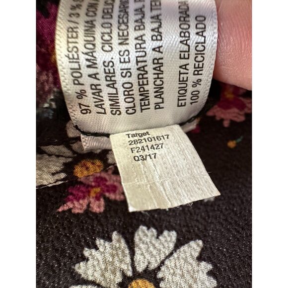 Xhilaration Black Ruffle Floral Short Sleeve Dress size M - Picture 8 of 10